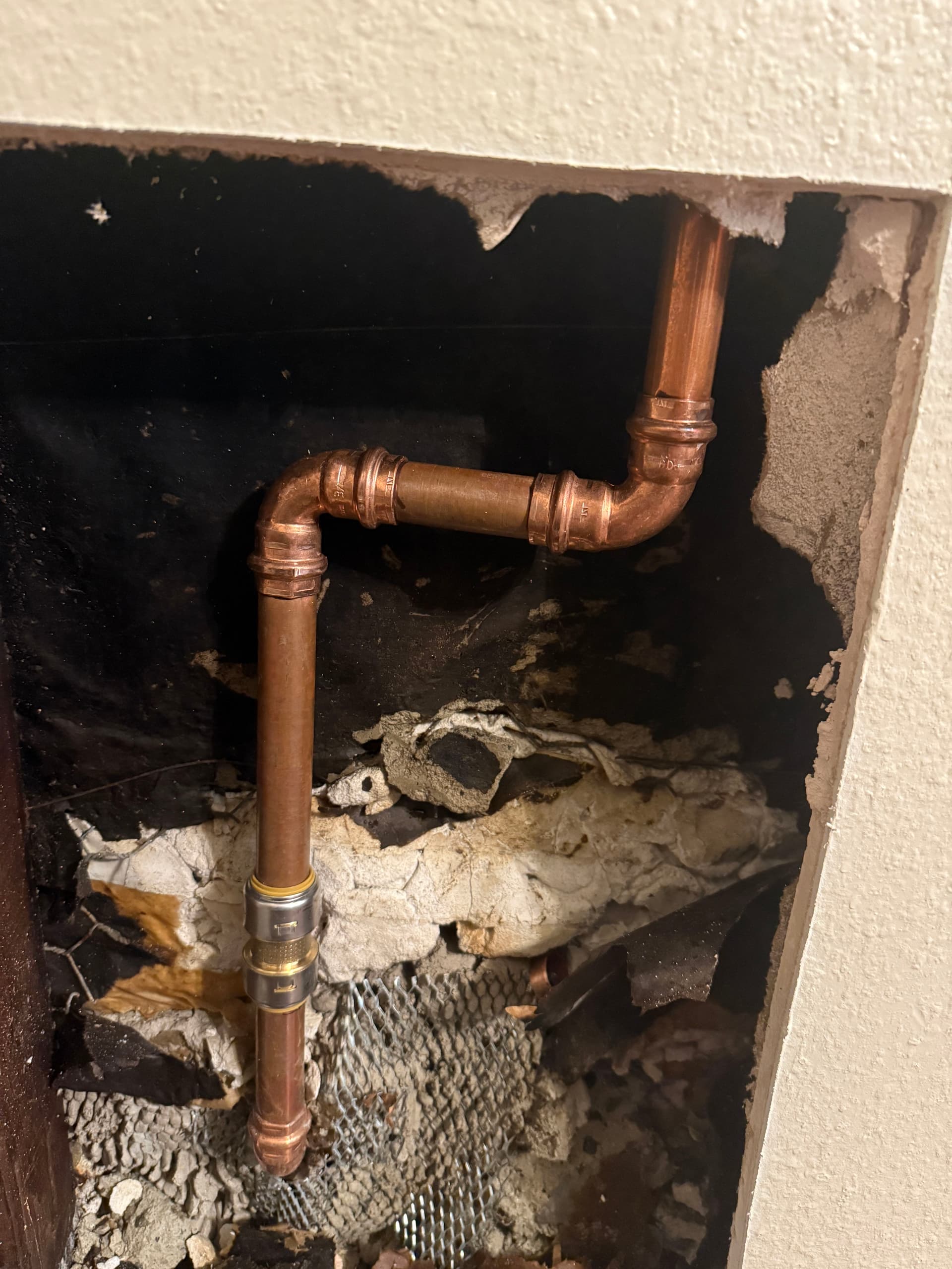 Pin Hole Leak in Copper Pipe Repaired and Back in Service image
